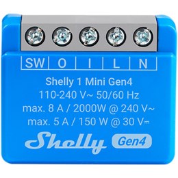 SHELLY 1 Mini Gen4 1-kanałowy mini moduł ze stykiem bezpotencjałowym