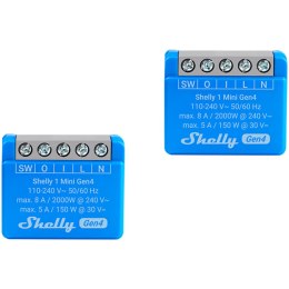 SHELLY 1 Mini Gen4 2-pack 1-kanałowy mini moduł ze stykiem bezpotencjałowym dwupak
