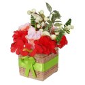 Stroik wielkanocny z JAJECZKAMI - Flower box seledynowy18x12cm