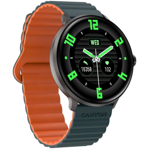 CANYON Smartwatch Jacky SW-69 Zielono - Pomarańczowy
