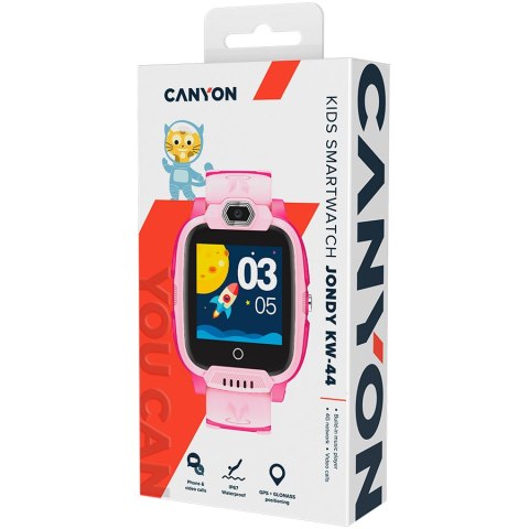 CANYON Smartwatch Jondy KW-44 4G Kamera GPS Muzyka Różowy