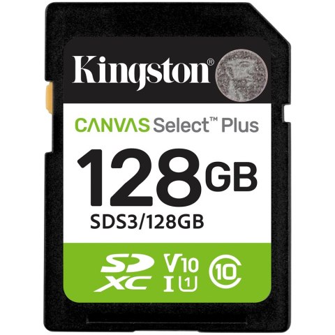 Kingston 128GB SDXC Canvas Select Plus Gen3 150MB/s C10 UHS-I U1 V10