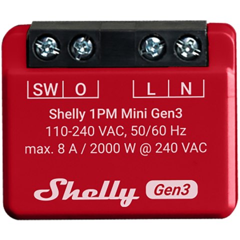 SHELLY 1PM Mini Gen3 1-kanałowy moduł z pomiarem mocy