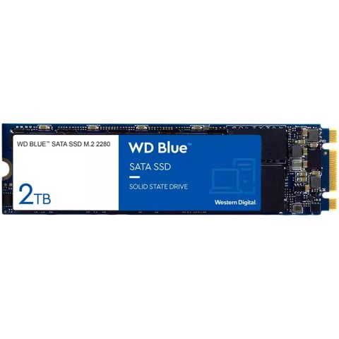 WD SSD Blue SA510 2TB SATA, M.2 2280, Read/Write: 560/520 MBps, IOPS 87K/83K, TBW: 500