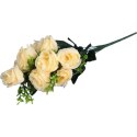 Bukiet 11 róż z bukszpanem 54 cm KREMOWY