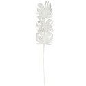 GAŁĄZKA BROKATOWA - 3 LIŚCIE PALMY 66 CM BIAŁA