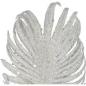 GAŁĄZKA BROKATOWA - 3 LIŚCIE PALMY 66 CM BIAŁA