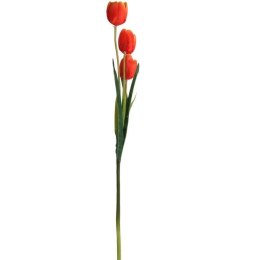 Gałązka 3 TULIPANÓW 80 CM POMARAŃCZOWA