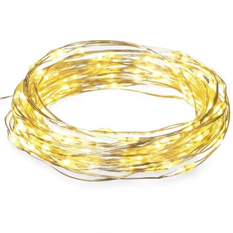 LAMPKI 10 LED ŚWIATEŁKA MIKRO DRUCIKI NA BATERIE ŚWIATŁO CIEPŁE BIAŁE