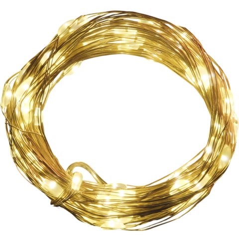 LAMPKI 10 LED ŚWIATEŁKA MIKRO DRUCIKI NA BATERIE ŚWIATŁO CIEPŁE BIAŁE