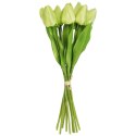 Bukiet 12 TULIPANÓW W PĘCZKU Z RAFIĄ 32 cm jasno różowe