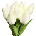 Bukiet 12 TULIPANÓW W PĘCZKU Z RAFIĄ 32 cm jasno różowe