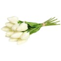 Bukiet 12 TULIPANÓW W PĘCZKU Z RAFIĄ 32 cm jasno różowe