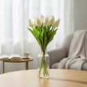 Bukiet 12 TULIPANÓW W PĘCZKU Z RAFIĄ 32 cm jasno różowe
