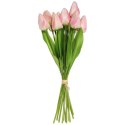Bukiet 12 TULIPANÓW W PĘCZKU Z RAFIĄ 32 cm pomarańczowe