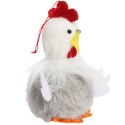 Kurka pluszowa zawieszka Ozdoba Wielkanocna Figurka 11 cm szara