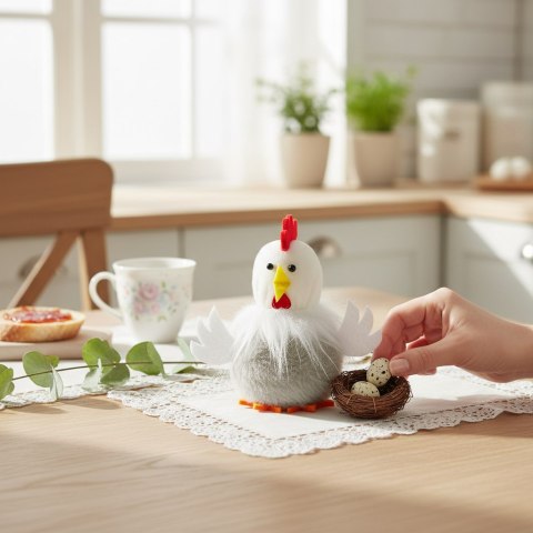 Kurka pluszowa zawieszka Ozdoba Wielkanocna Figurka 11 cm szara