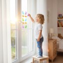 NAKLEJKI ŻELOWE SAMOPRZYLEPNE NA OKNO ZAJĄCE I MARCHEWKI 9 SZT