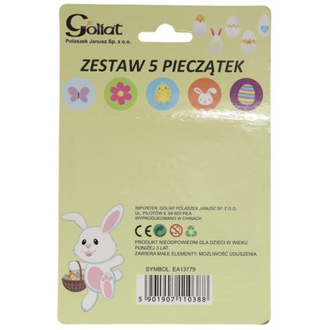 PIECZĄTKI WIELKANOCNE STEMPLE STEMPELKI DLA DZIECI 5 sztuk
