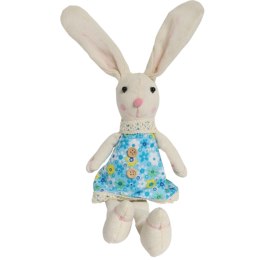 Zając siedzący Ozdoba Wielkanocna Figurka w niebieskiej sukience 40 cm