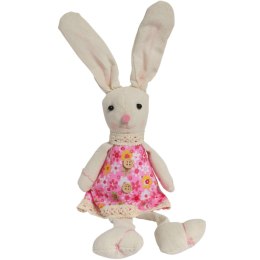 Zając siedzący Ozdoba Wielkanocna Figurka w różowej sukience 40 cm