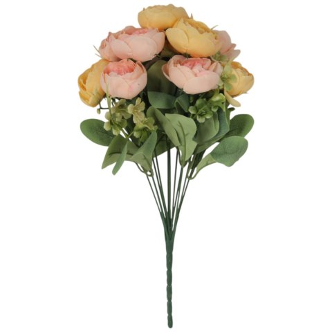 BUKIET 12 PIWONII PEONII KOMPOZYCJA DO WAZONU W KOLORACH ŻÓŁTYCH 36 CM