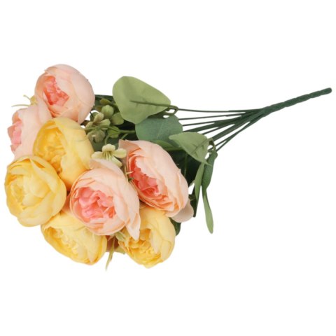BUKIET 12 PIWONII PEONII KOMPOZYCJA DO WAZONU W KOLORACH ŻÓŁTYCH 36 CM