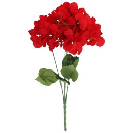 BUKIET 5 HORTENSJI sztuczne kwiaty do wazonu KOMPOZYCJA czerwona 48 cm