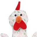 KURA OZDOBA Z MATERIAŁU W KWIATKI KURA FOLKLOR WIELKANOC RÓŻOWA 25 CM