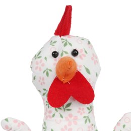 KURA OZDOBA Z MATERIAŁU W KWIATKI KURA FOLKLOR WIELKANOC RÓŻOWA 25 CM