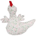 KURA OZDOBA Z MATERIAŁU W KWIATKI KURA FOLKLOR WIELKANOC RÓŻOWA 25 CM