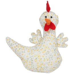 KURA OZDOBA Z MATERIAŁU W KWIATKI KURA FOLKLOR WIELKANOC ŻÓŁTA 25 CM