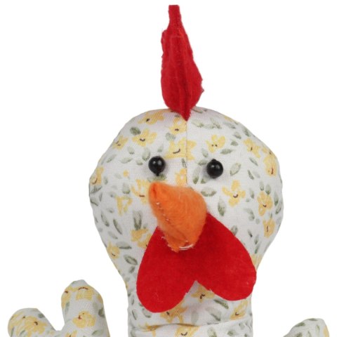 KURA OZDOBA Z MATERIAŁU W KWIATKI KURA FOLKLOR WIELKANOC ŻÓŁTA 25 CM