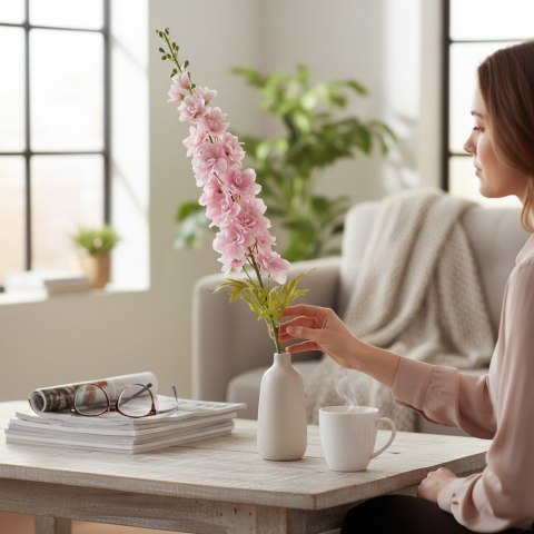 OSTRÓŻKA DELPHINIUM sztuczne kwiaty do wazonu różowa 106 cm