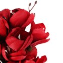 BUKIET MAGNOLII sztuczne kwiaty do wazonu KOMPOZYCJA czerwony 37 cm