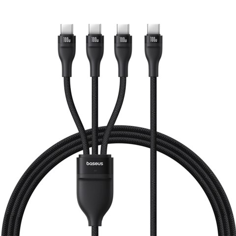 Kabel przewód 3w1 USB-C Flash Series 3 100W 1.5m - czarny