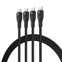 Kabel przewód 3w1 USB-C Flash Series 3 100W 1.5m - czarny