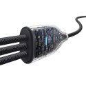 Kabel przewód 3w1 USB-C Flash Series 3 100W 1.5m - czarny