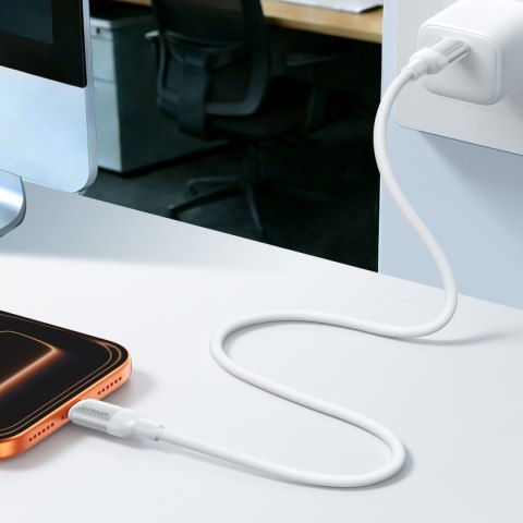 Kabel przewód USB-A - USB-C Lively Series 3A 1.2 m - biały