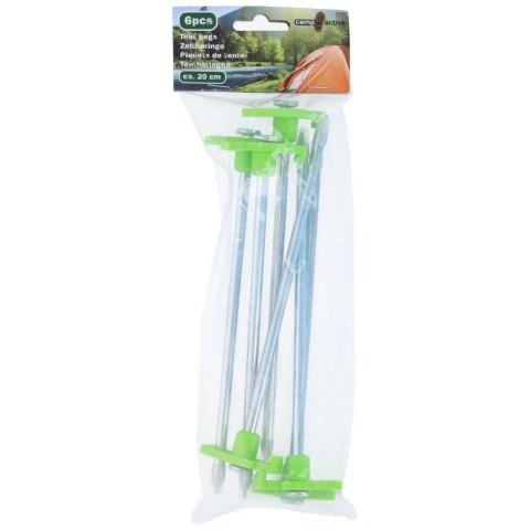 ŚLEDZIE DO NAMIOTU 19CM KPL. 6SZT METAL PLASTIK CAMP ACTIVE