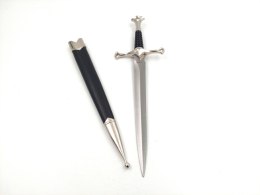 Stalowy sztylet rycerski - replika 35 cm z pochwą - SW-116