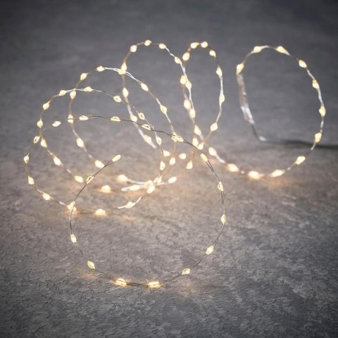 LAMPKI DRUCIKI NA BATERIE GIRLANDA 90 LED BIAŁY FLASH LUCA