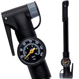 POMPKA ROWEROWA MINI Z MANOMETREM 120psi (8bar) CZARNA DUNLOP