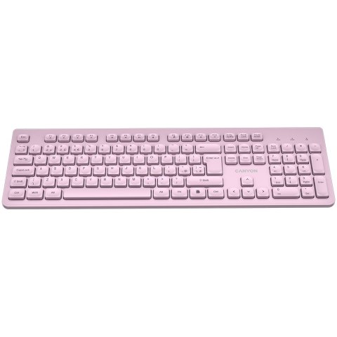 CANYON Klawiatura HKB-W01 UK/US AAA Bezprzewodowa Różowa