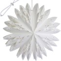 GWIAZDA DEKORACYJNA PŁATEK ŚNIEGU WISZĄCY PAPIEROWY 50CM BIAŁA