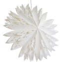 GWIAZDA DEKORACYJNA PŁATEK ŚNIEGU WISZĄCY PAPIEROWY 50CM BIAŁA