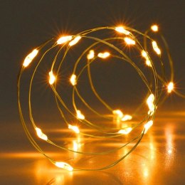 LAMPKI DRUCIKI NA BATERIE GIRLANDA 100 LED SUPER CIEPŁY BIAŁY