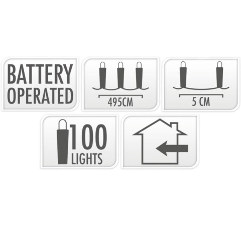 LAMPKI DRUCIKI NA BATERIE GIRLANDA 100 LED SUPER CIEPŁY BIAŁY