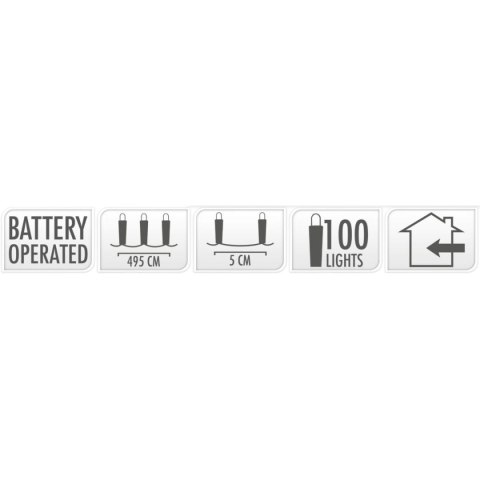 LAMPKI DRUCIKI NA BATERIE GIRLANDA 100 LED ZIMNY BIAŁY