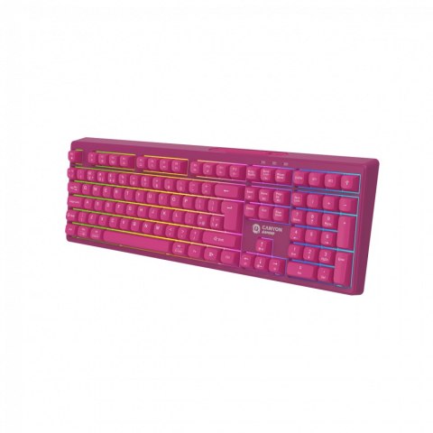 CANYON Klawiatura gamingowa Fortnax GKW-2 RGB Różowa